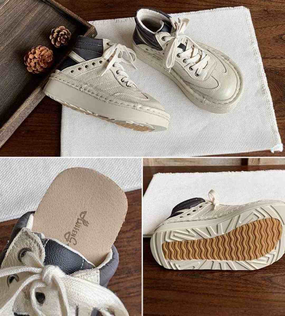 Spring-A thick-soled short boots-Made of top layer cowhide-Japanese style