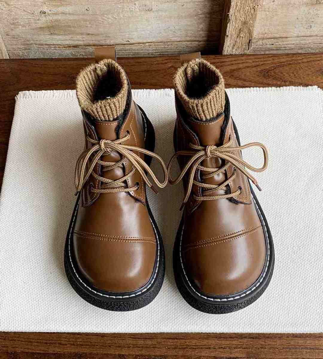 Fall Winter - Ankle Boots - Plush - British Style - Chunky Sole