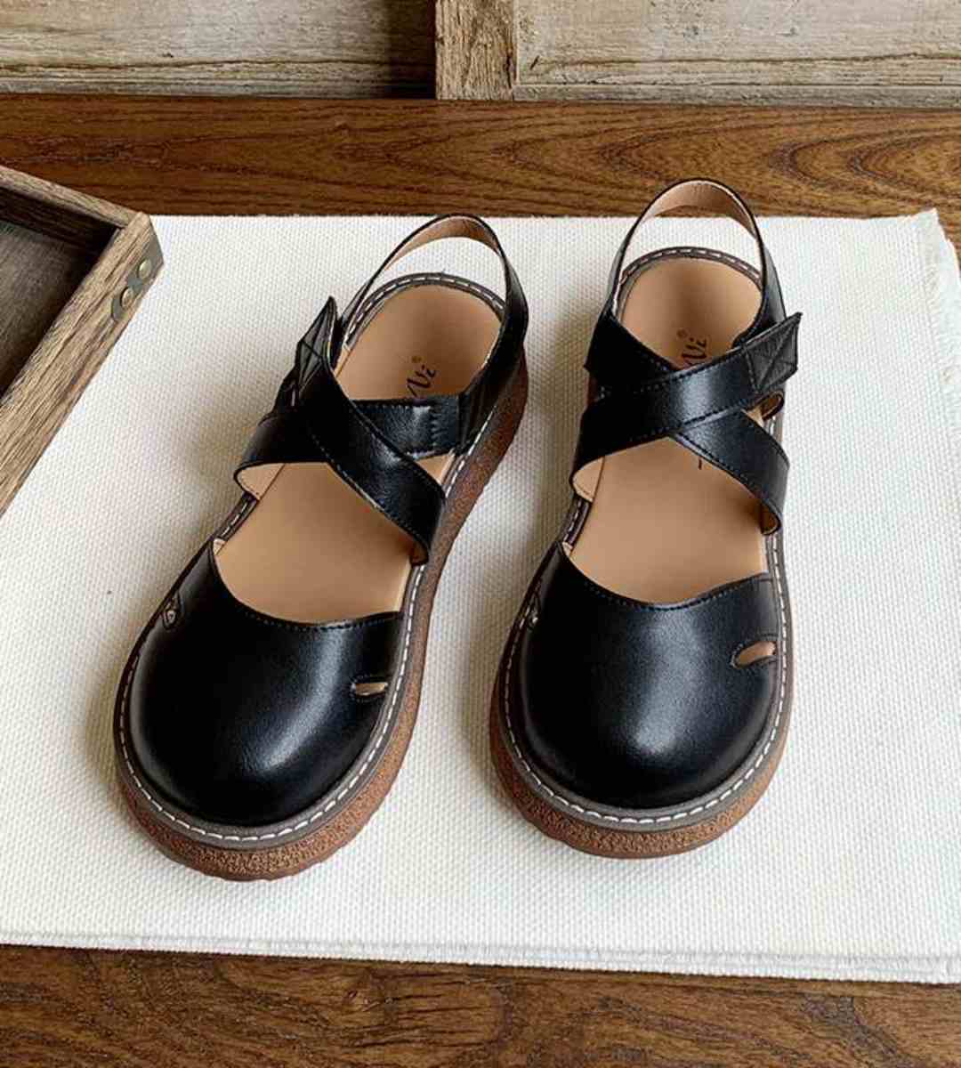 Summer Women's Sandals Leather Casual Thick-soled Shoes