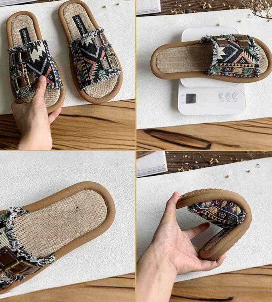 Summer Slip-on Linen Sandals Ethnic Style Flat Shoes