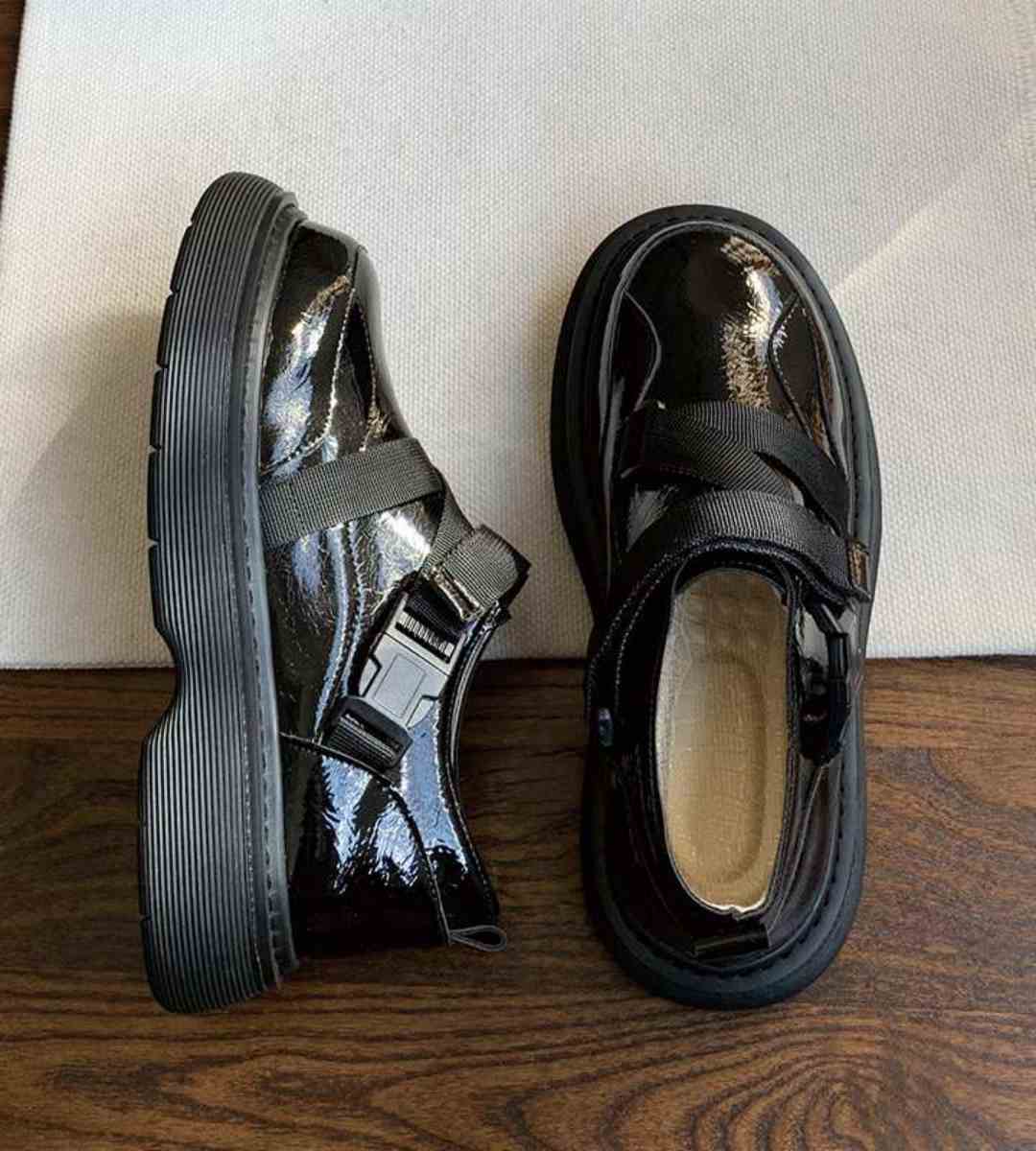 Spring Flat Leather Round-Toe British Style Shoes