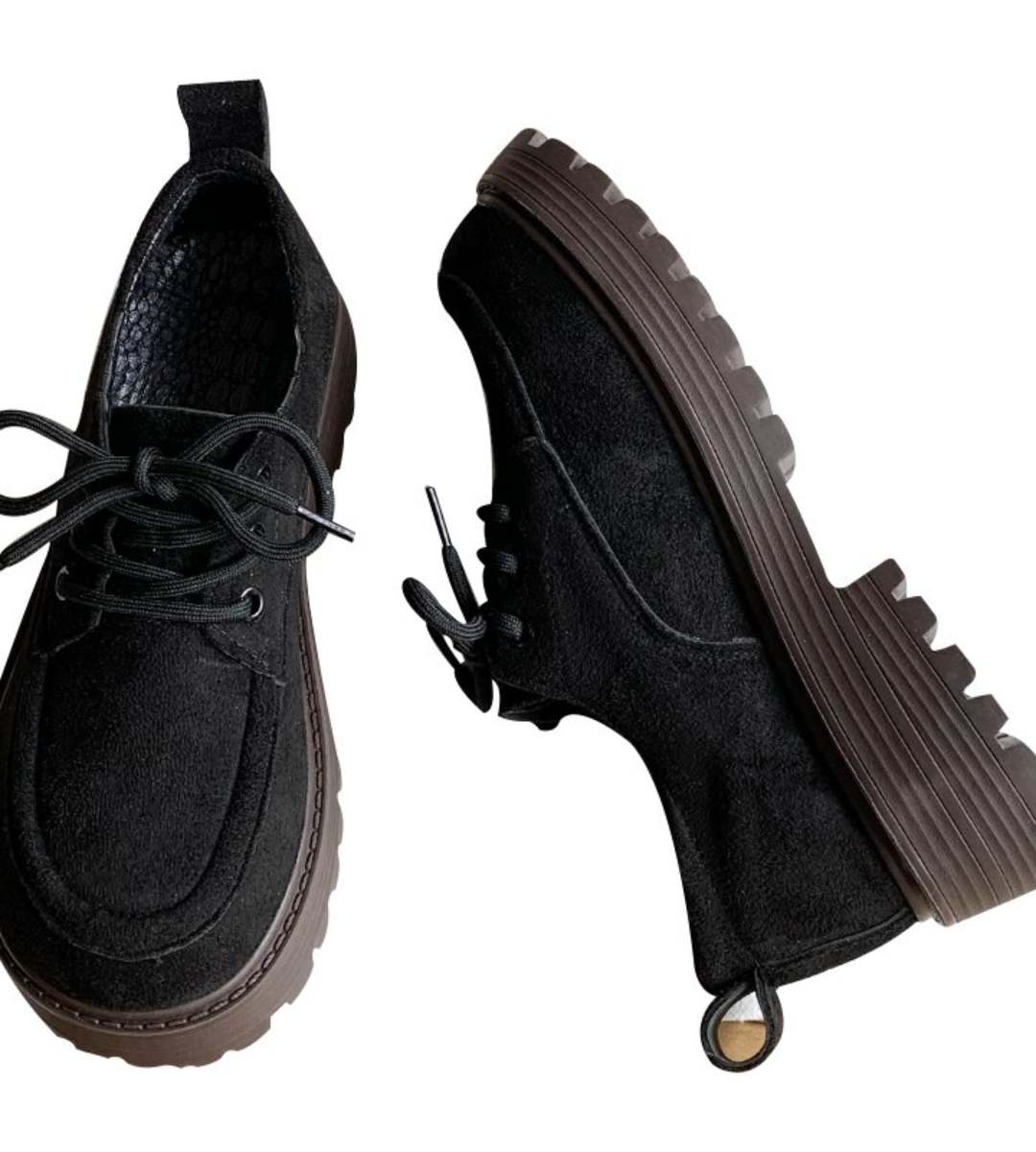 Autumn 2024 - Leather Shoes - Suede - British Style - Chunky Heel