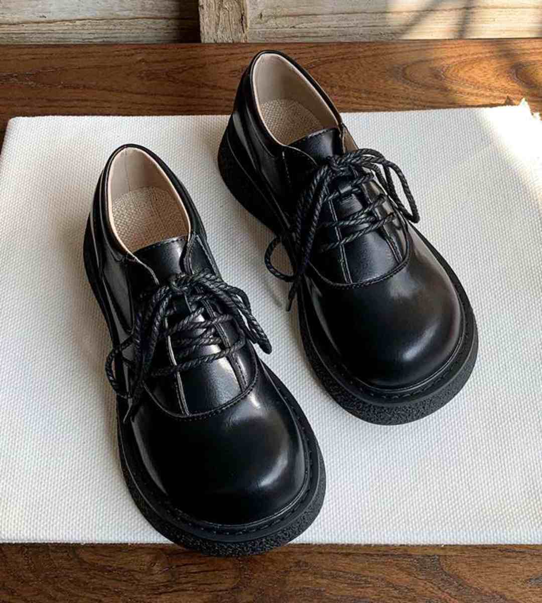 Spring Casual Leather Oxford Shoes Retro English Style