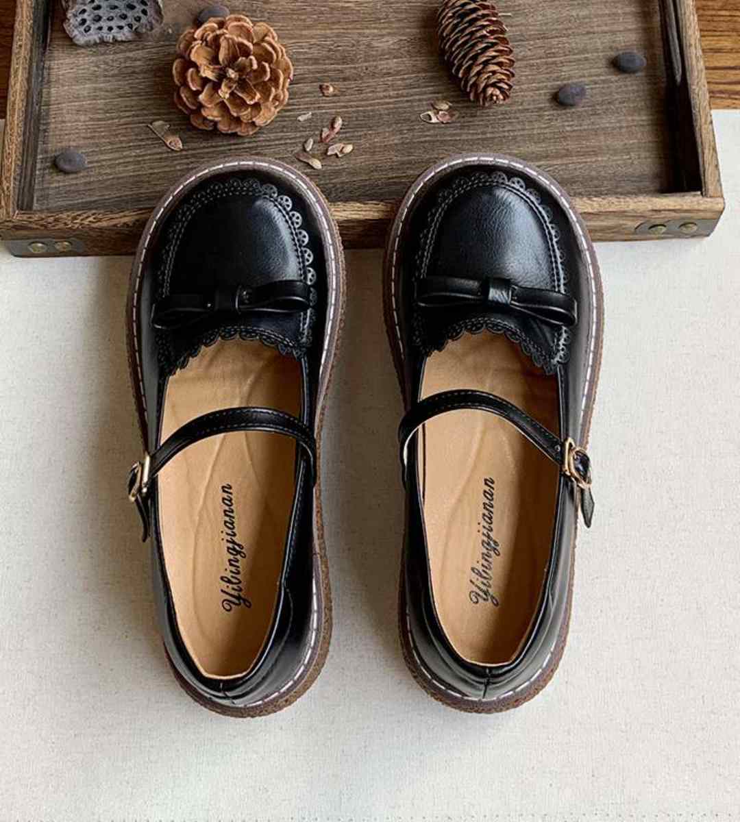 Summer Mary Jane Thick Sole Leather Shoes Cute Style