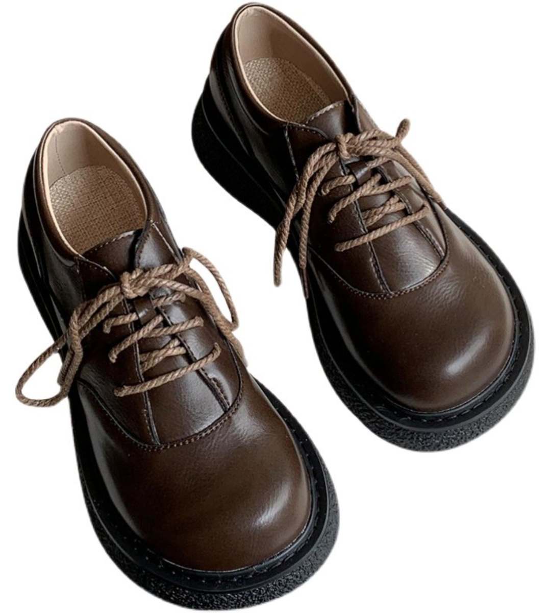 Spring Casual Leather Oxford Shoes Retro English Style