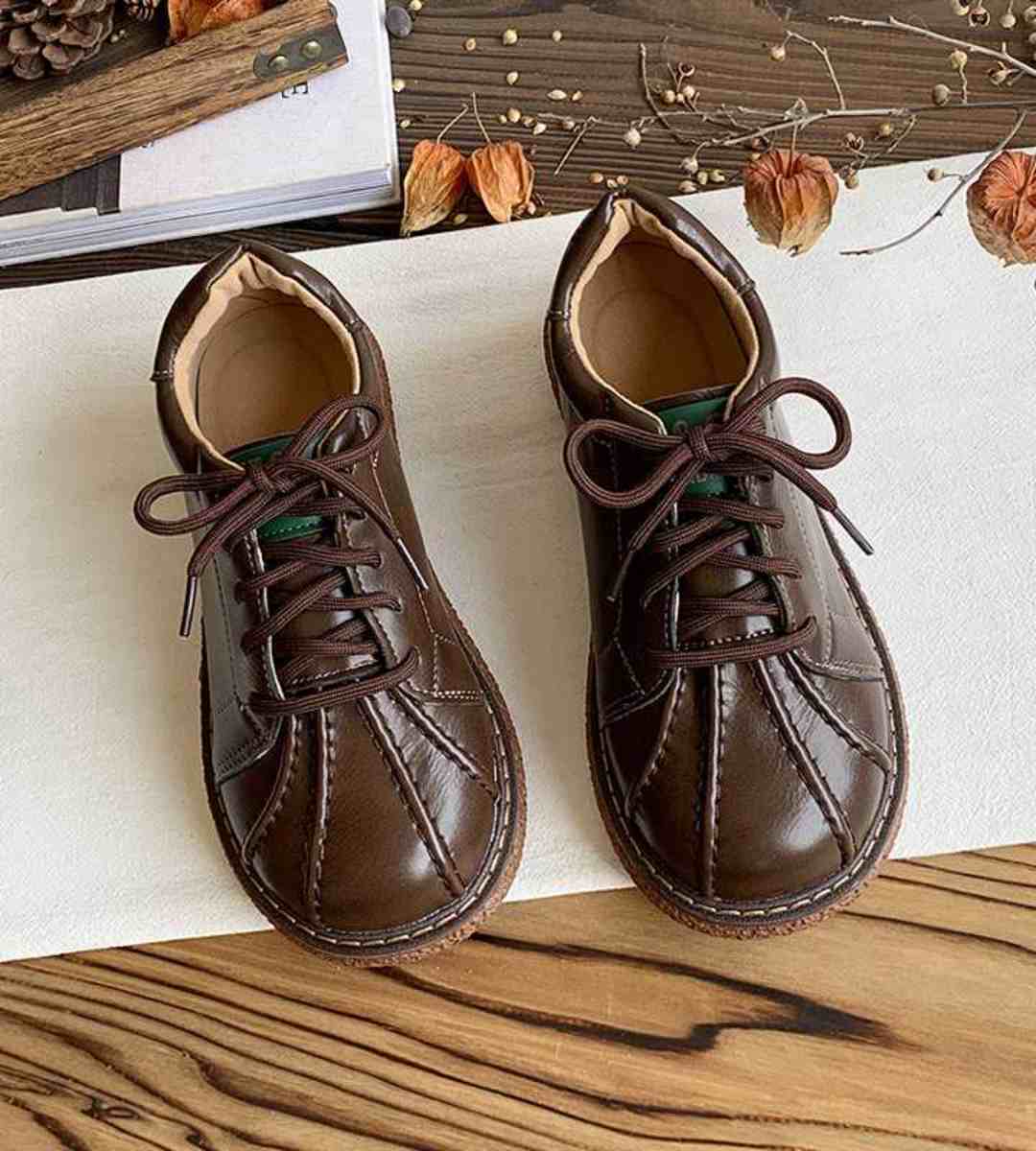 Spring Retro Shell Shoes Leather Cute Doll Shoes Jk Style