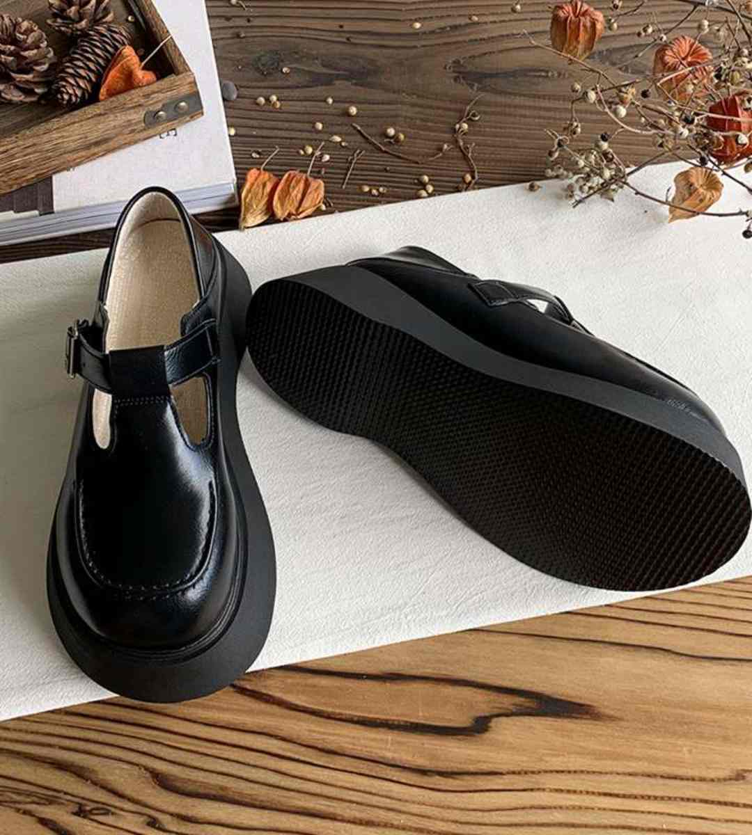 Spring Mary Jane Thick-Soled Leather Retro JK Shoes