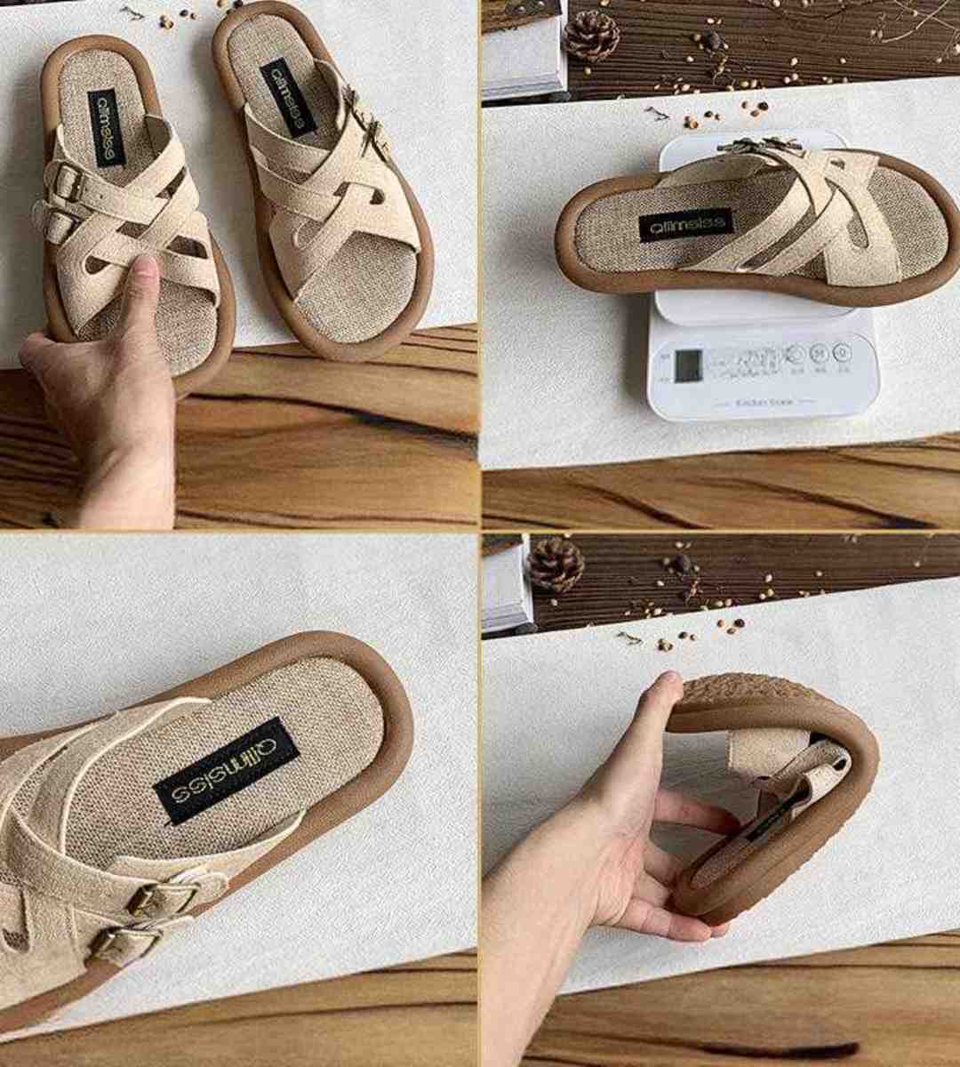 Summer Slide Soft Sole Linen Casual Cross Strap Sandals