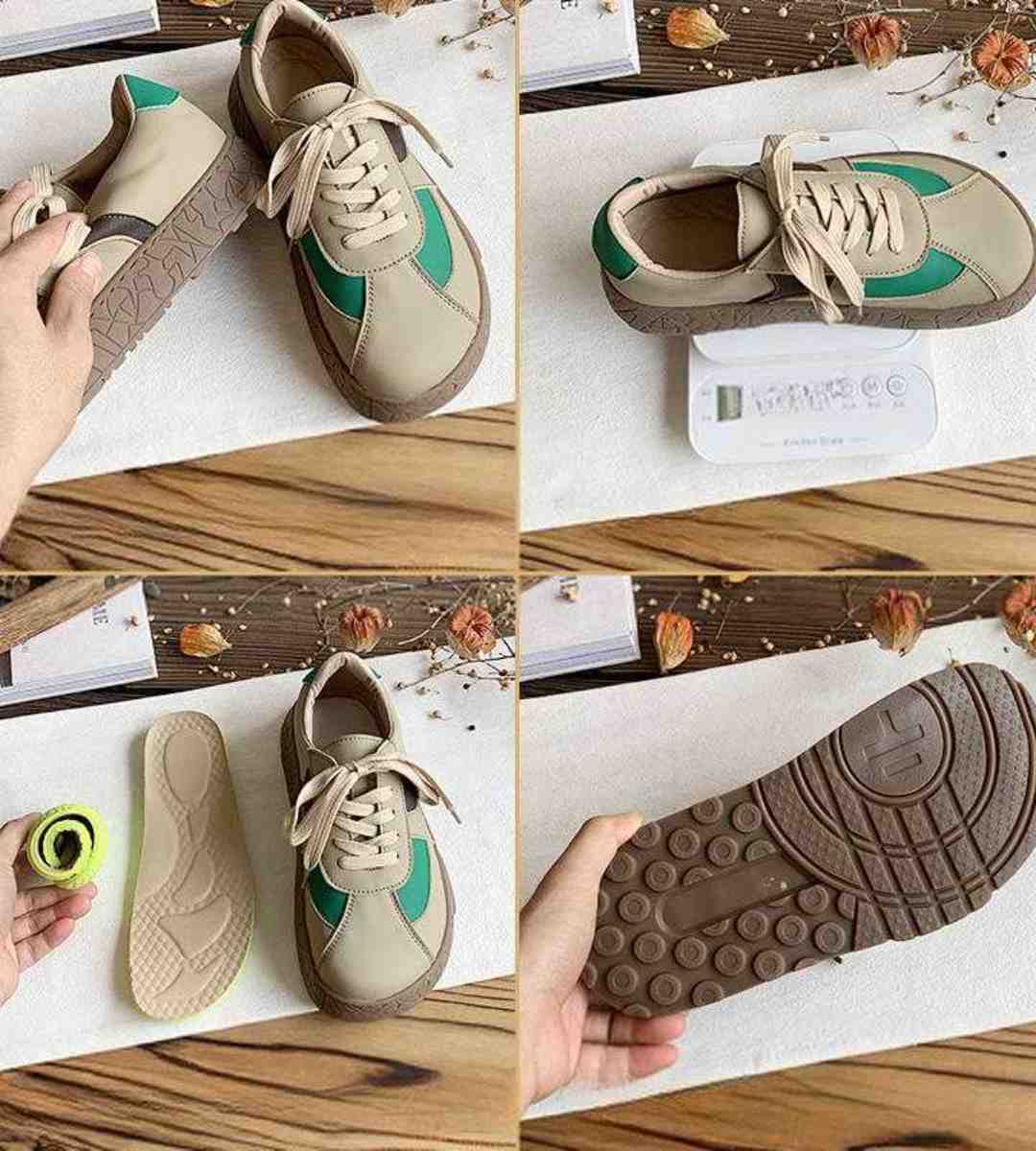 Spring Chunky Sneakers Leather Fashion Multi-color 2024