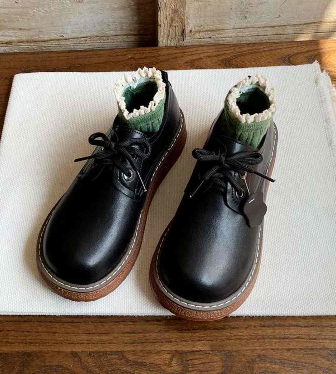 Autumn Round-toe Genuine Leather Student Shoes Cute Mary Janes