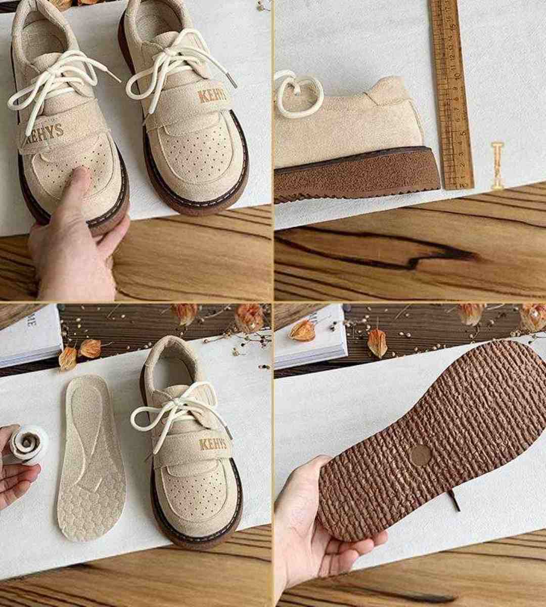 Autumn Casual Round Toe Thick Sole Suede Shoes Women