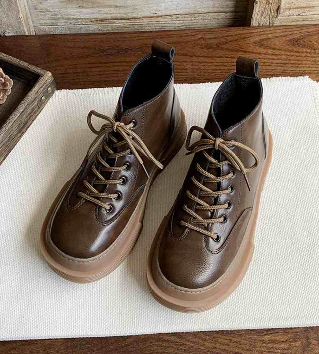 Spring Short Boots Thick Sole Retro Style Martin Boots