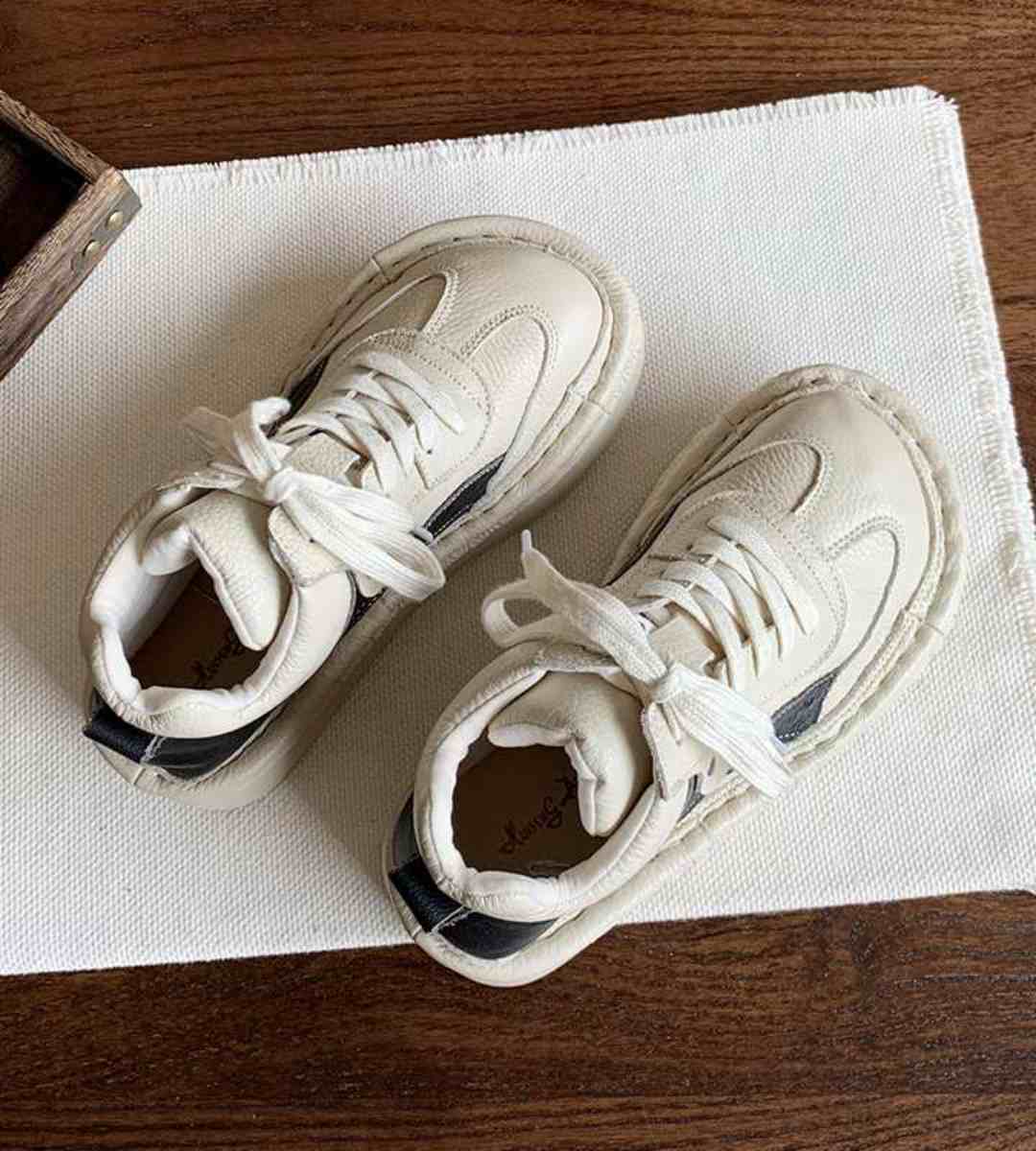 Autumn Short Boots Leather Artistic Style Chunky Sneakers