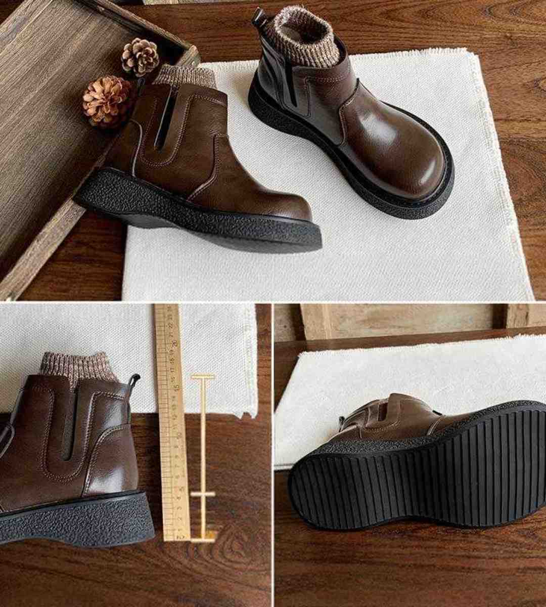 Autumn Winter Thick Sole Chelsea Boots Velvet Style