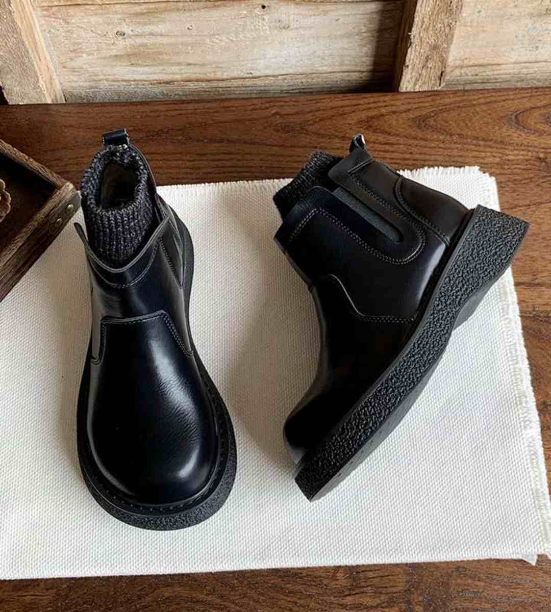 Autumn Winter Thick Sole Chelsea Boots Velvet Style