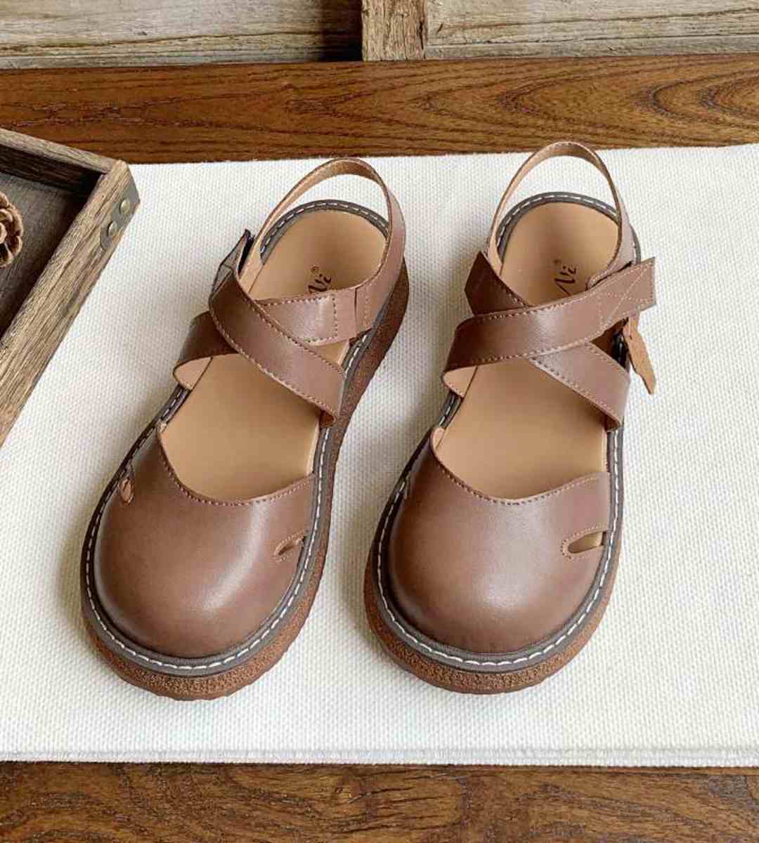 Summer Women's Sandals Leather Casual Thick-soled Shoes