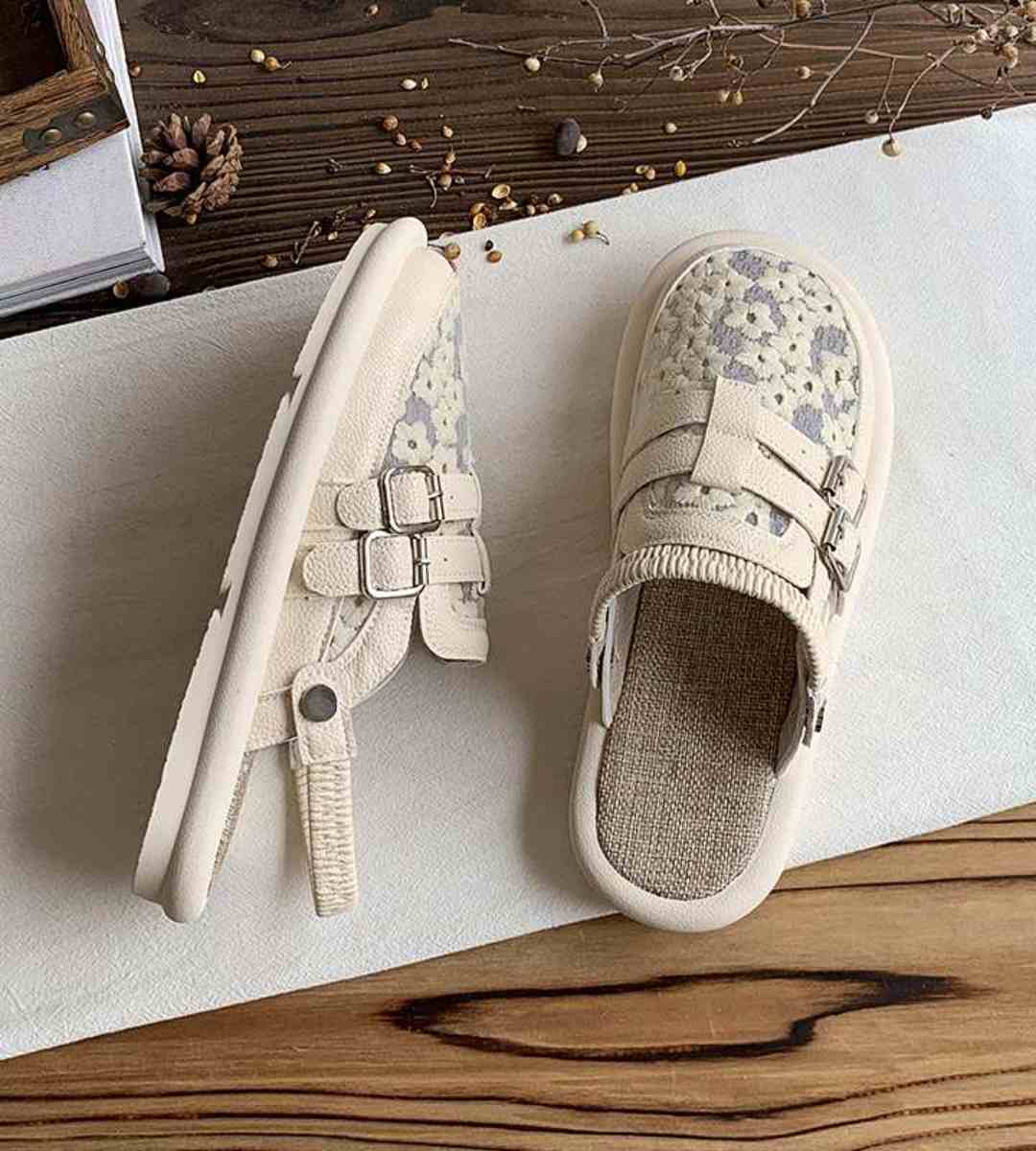 Summer Sandals Cotton Linen Retro Two-in-One Shoes