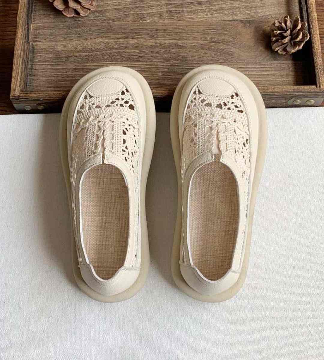 Summer Flat Lace Mesh Sandals Cotton Cool Casual Shoes
