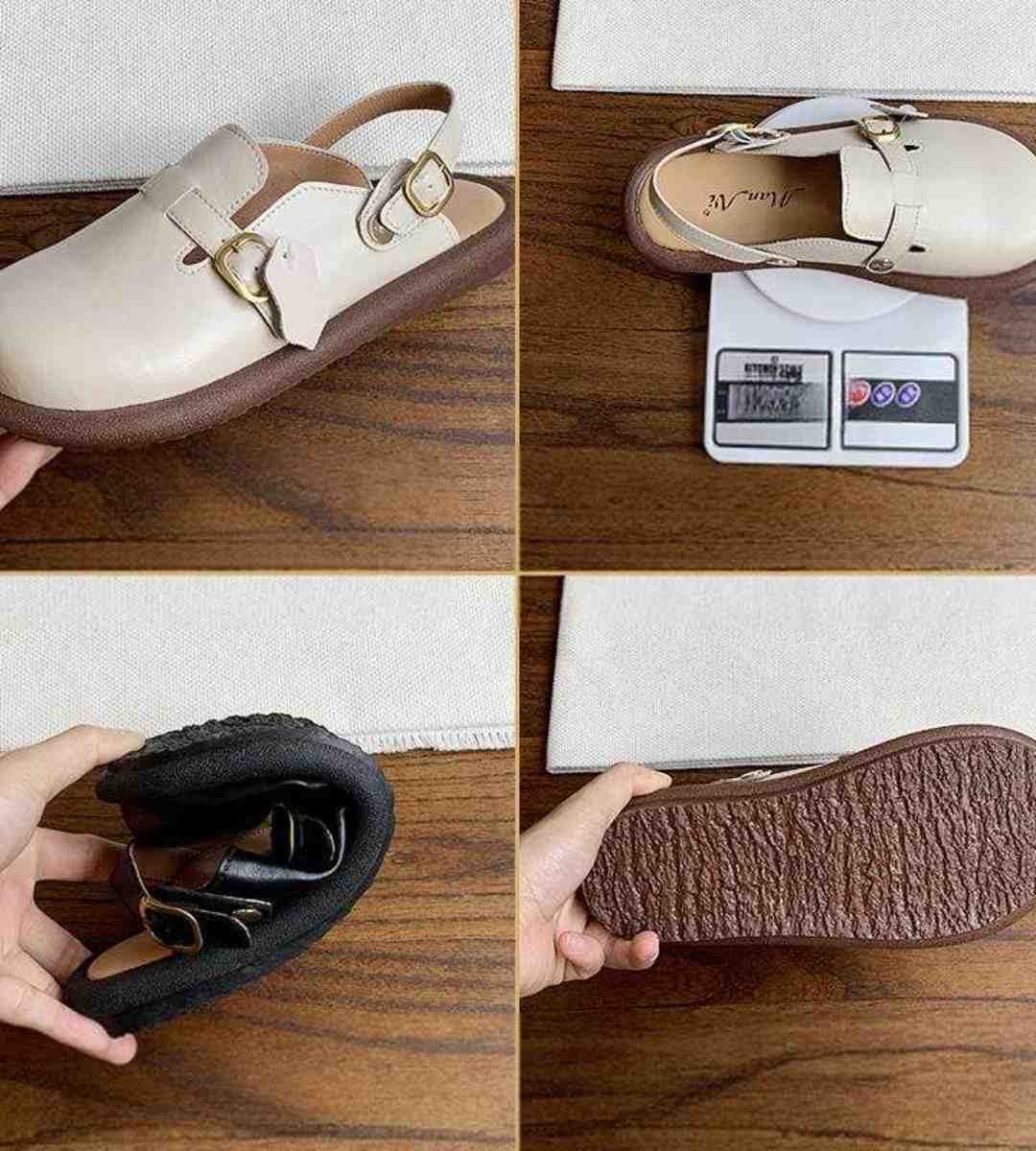 Summer Leather Cute Chunky Sandals College Style Slip-ons