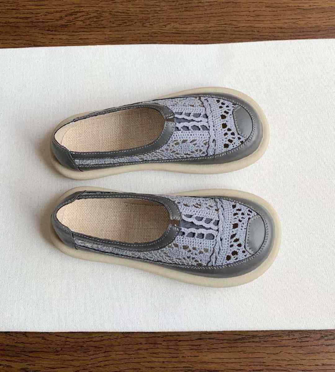 Summer Flat Lace Mesh Sandals Cotton Cool Casual Shoes