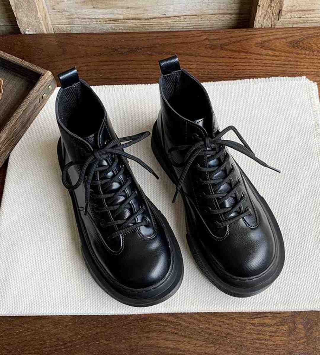 Spring Short Boots Thick Sole Retro Style Martin Boots