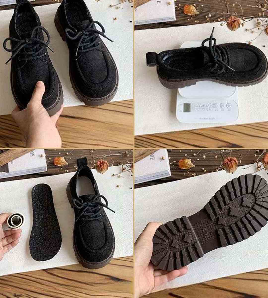 Autumn 2024 - Leather Shoes - Suede - British Style - Chunky Heel