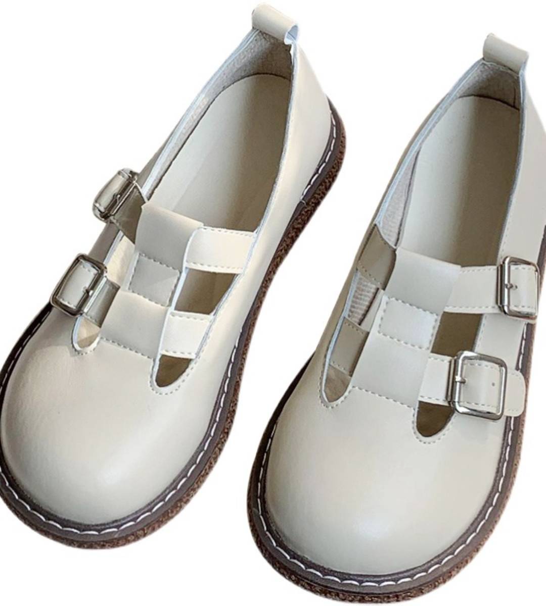 Autumn Mary Jane Leather Shoes Cute Thick Sole Lolita