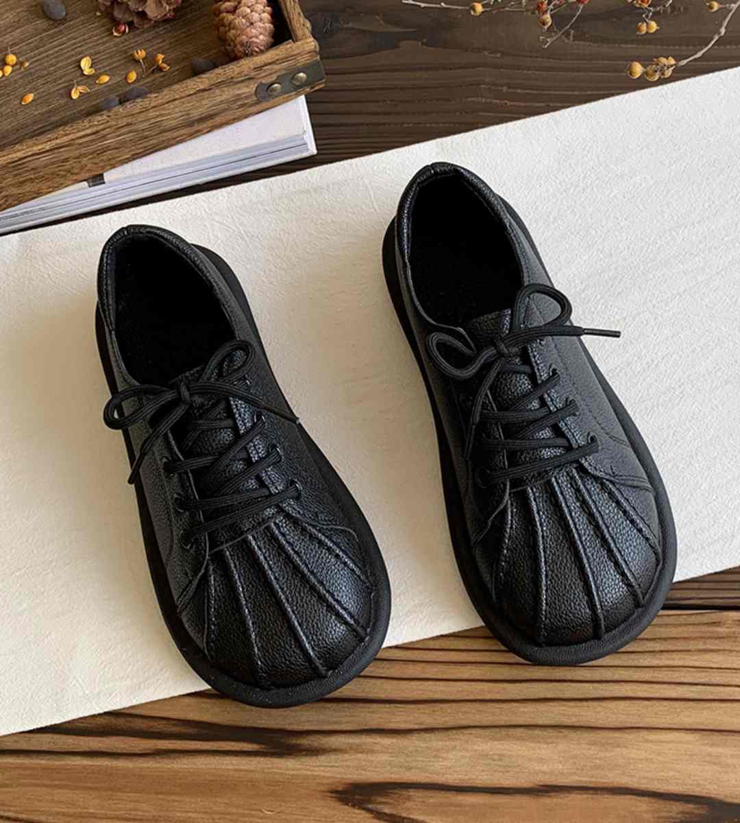 Autumn Casual Sneakers Leather Stylish Footwear