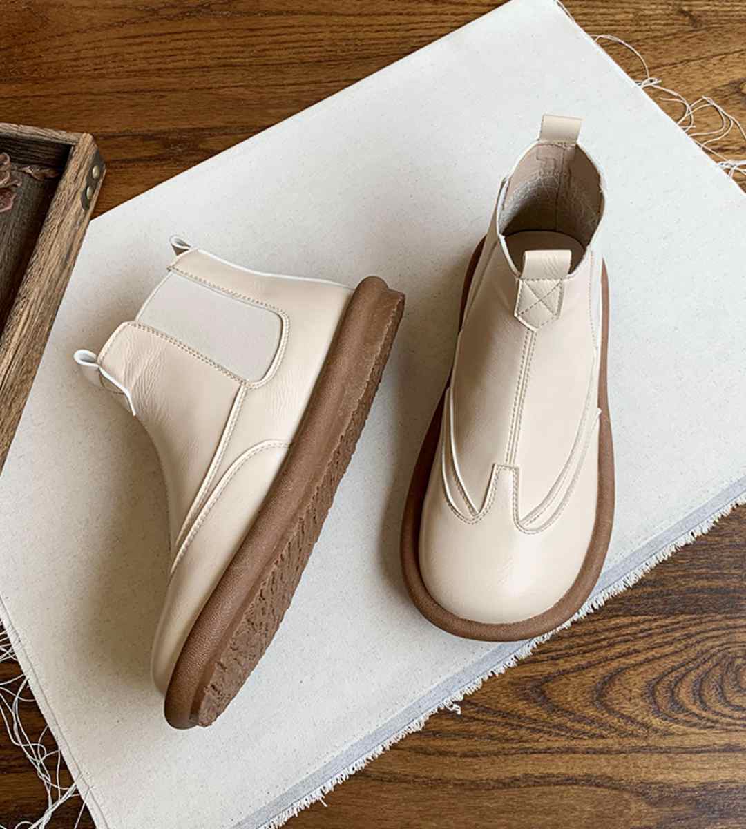 Winter ankle boots leather fashion casual footwear