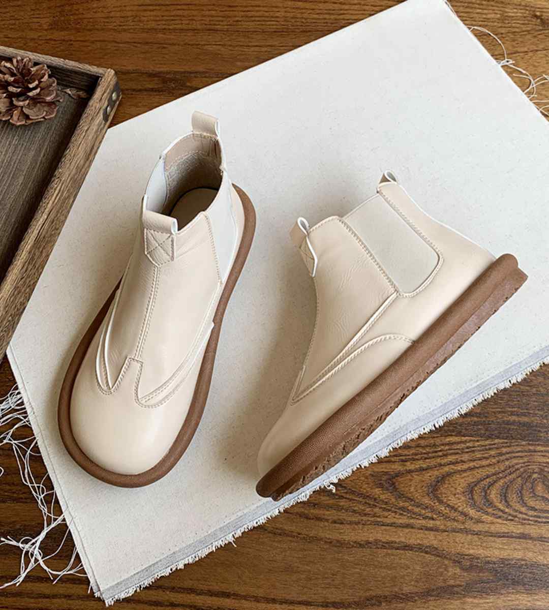 Winter ankle boots leather fashion casual footwear