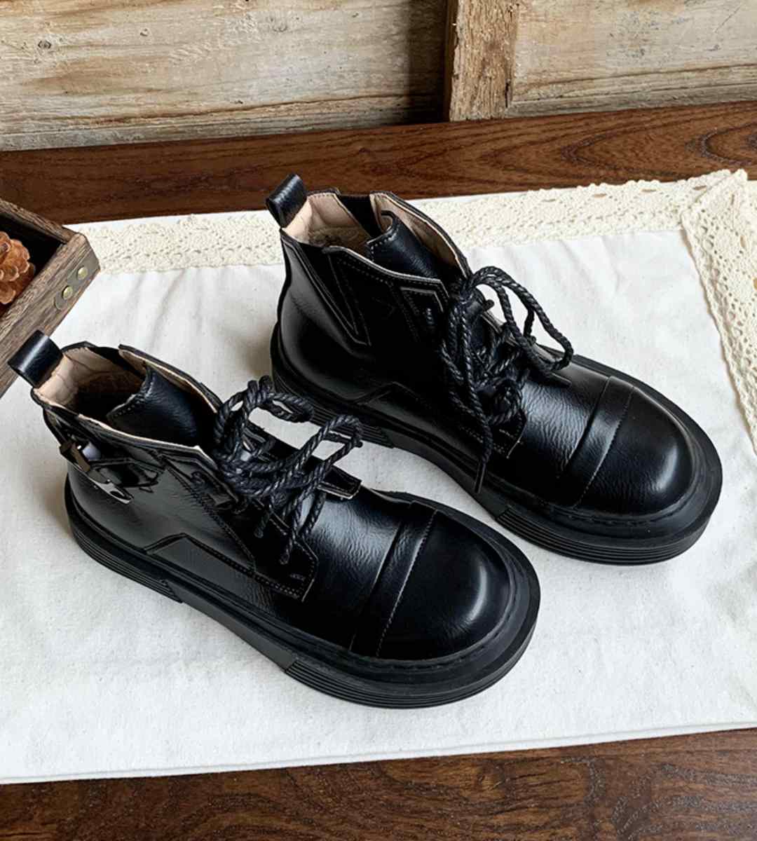 Winter Boots Leather Casual Classic Style Ankle Length Durable Footwear