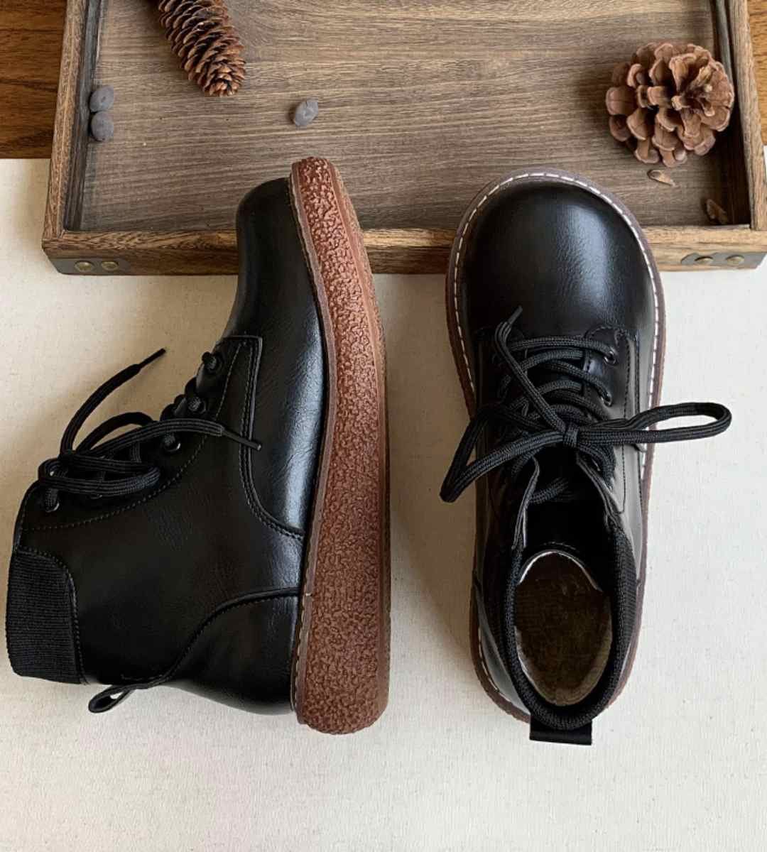 Winter Boots Leather Casual Waterproof Warm Ankle Shoes for Men