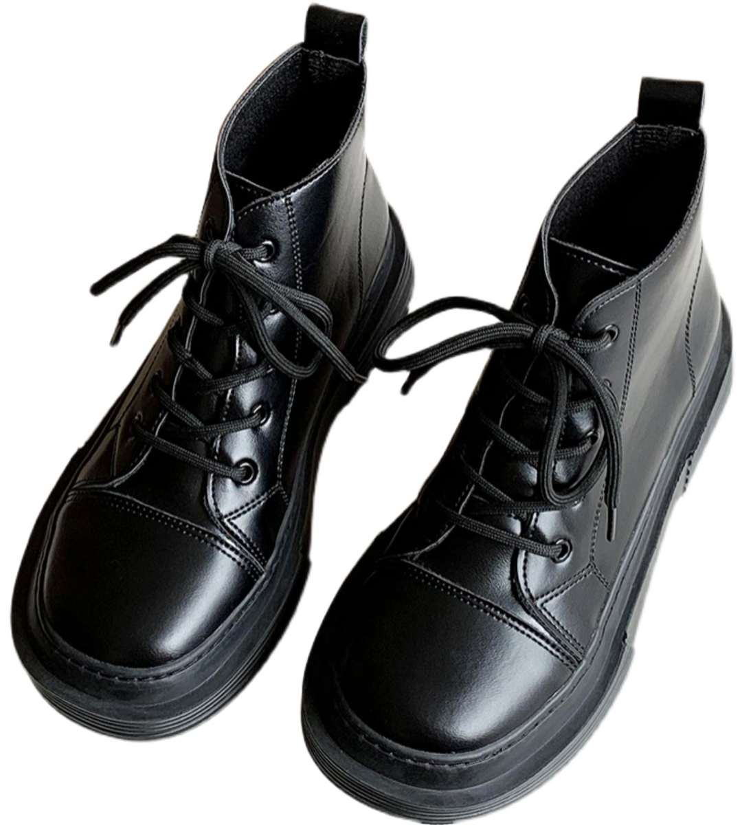 Winter Boots Leather Casual High-Top Shoes for Women Fashion Trendy Style