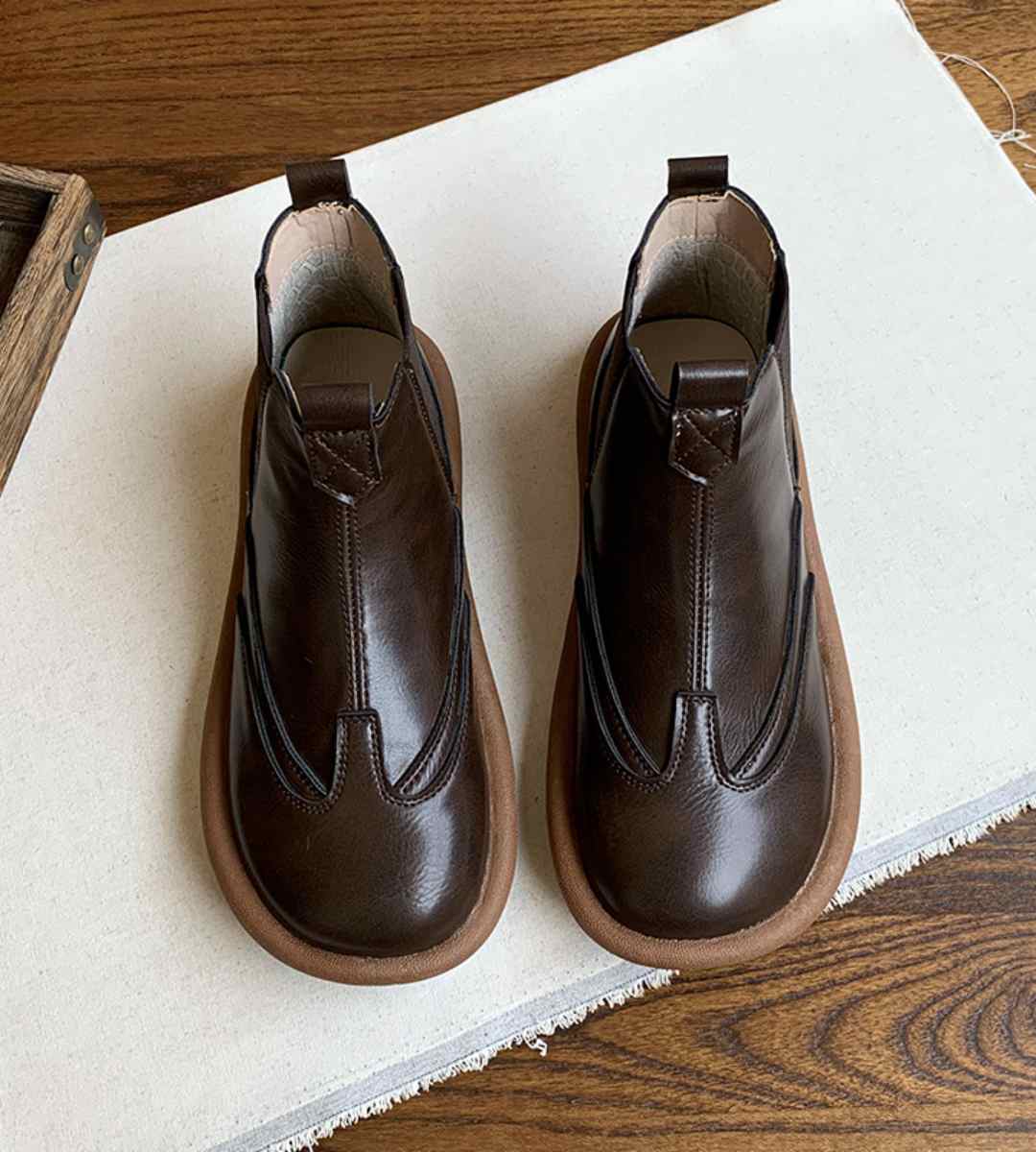 Winter ankle boots leather fashion casual footwear