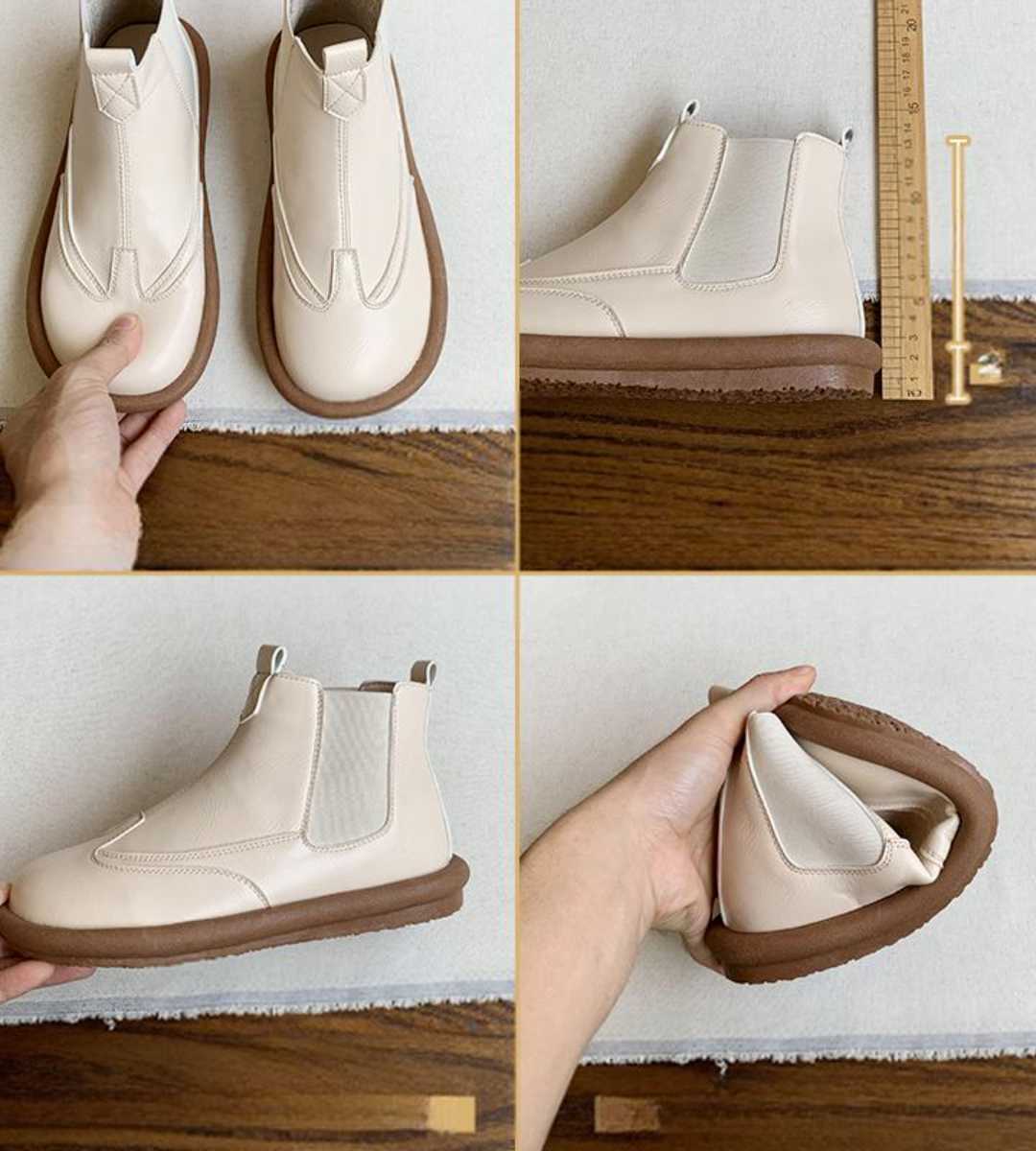 Winter ankle boots leather fashion casual footwear