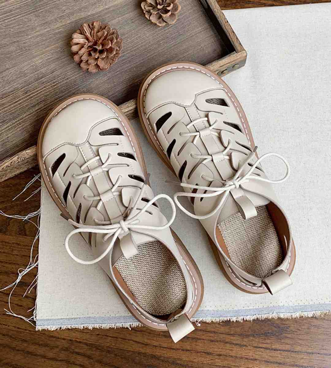 Summer lace mesh shoes cotton and linen sandals