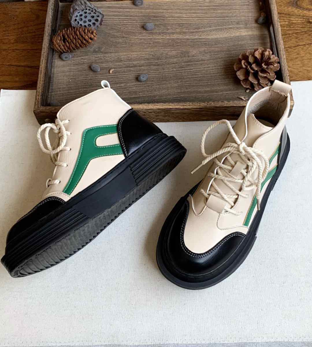 Spring Sneakers Leather Casual Stylish Lightweight