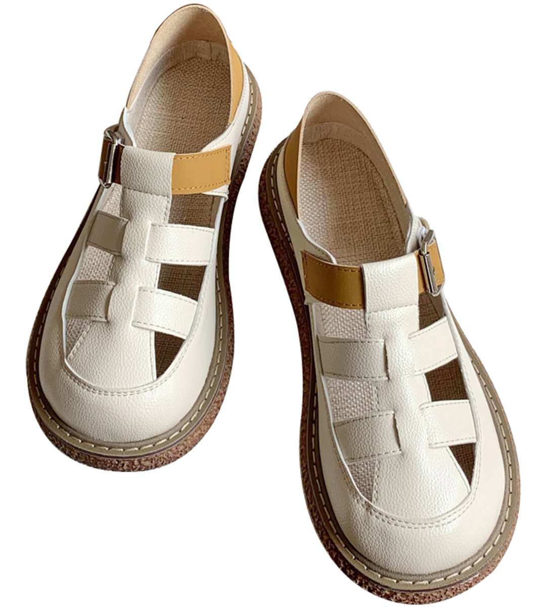 Summer Casual Sandals Made of Leather Stylish Open-Toe Footwear