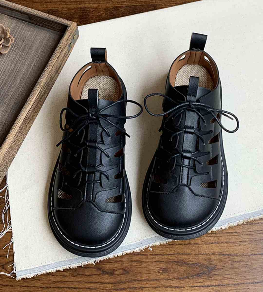 Summer lace mesh shoes cotton and linen sandals