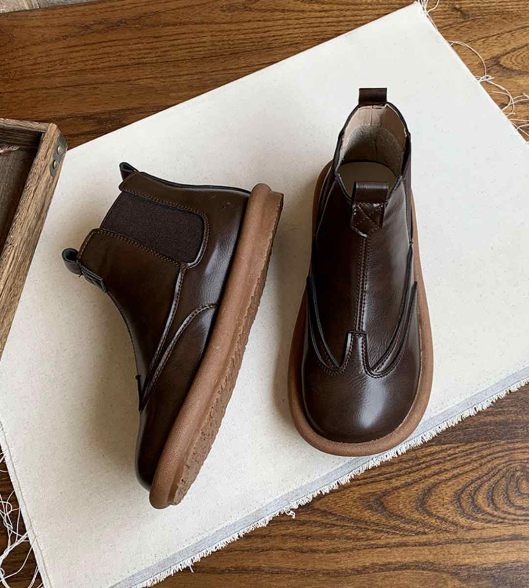 Winter ankle boots leather fashion casual footwear