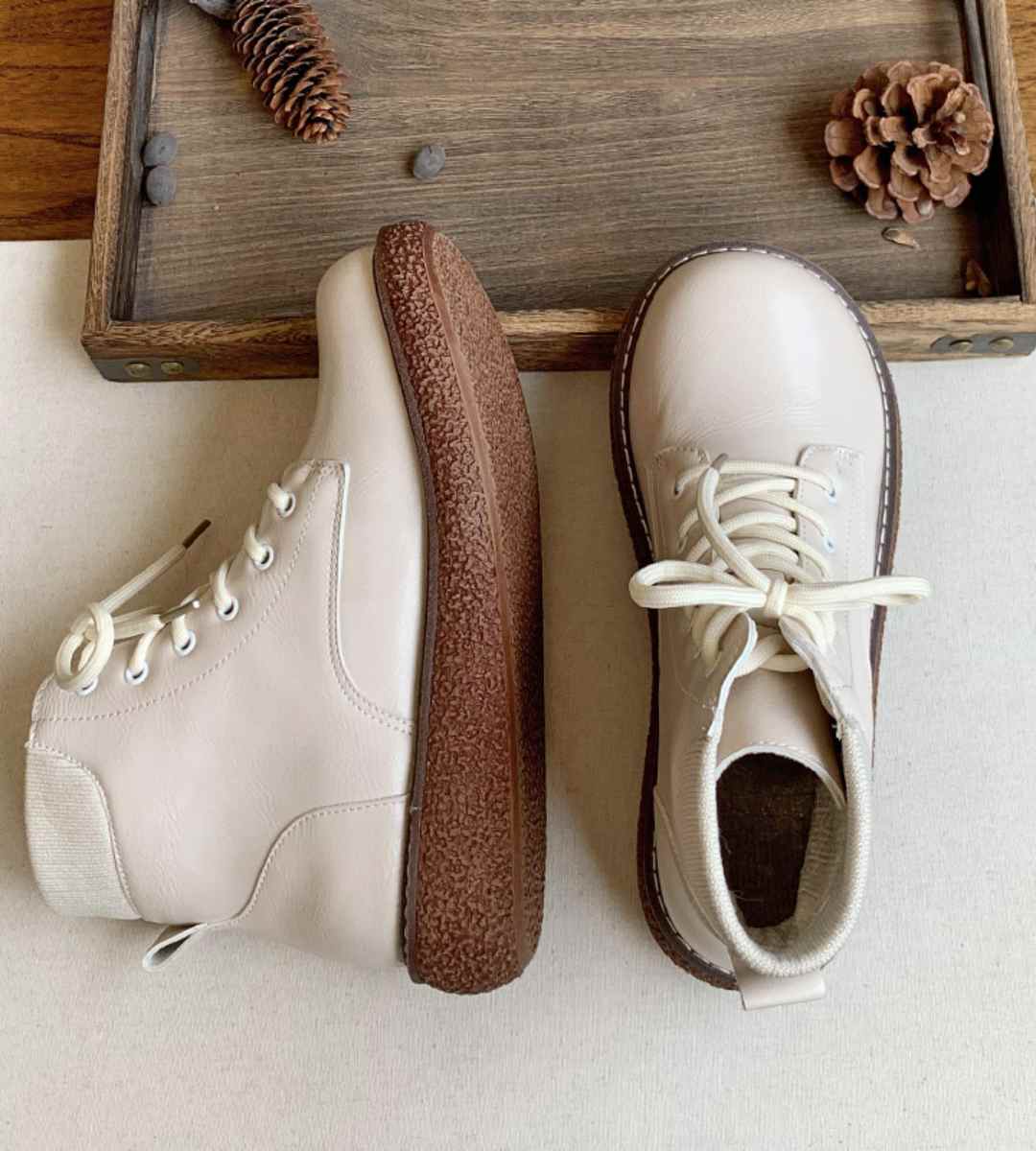 Winter Boots Leather Casual Waterproof Warm Ankle Shoes for Men