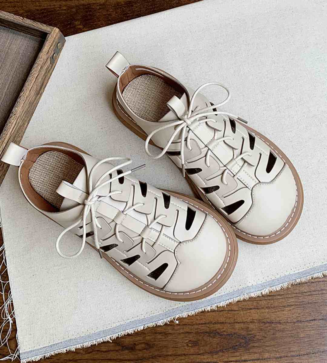 Summer lace mesh shoes cotton and linen sandals