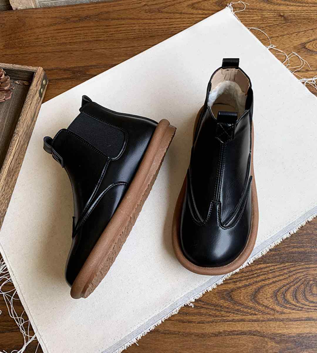 Winter ankle boots leather fashion casual footwear