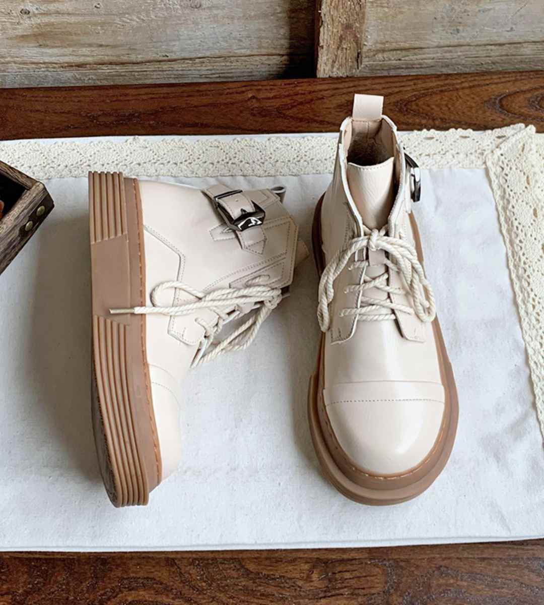 Winter Boots Leather Casual Classic Style Ankle Length Durable Footwear